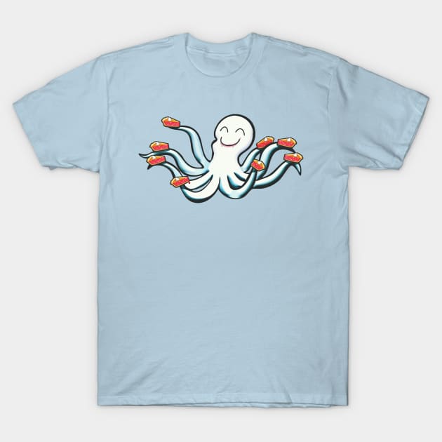 Octopie (Pie Loving Octopus) T-Shirt by Lonesto